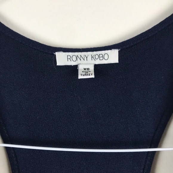 🆕 $398 Ronny Kobo Yelena Jumpsuit Midnight Blue - Picture 3 of 8